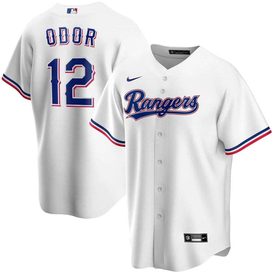 Cheap Mens Texas Rangers 12 Rougned Odor Nike White Alternate Replica Player MLB Jerseys